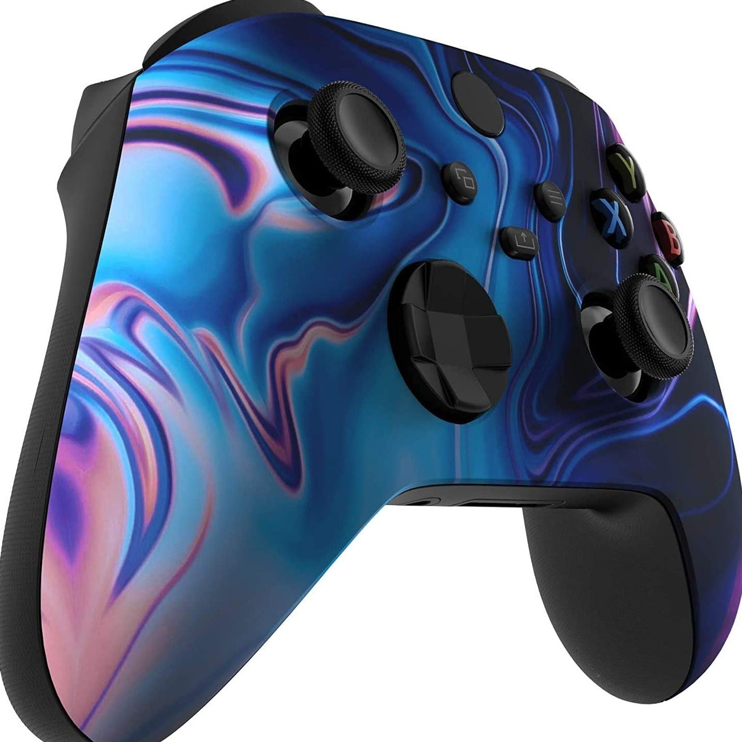 Wireless Controller for Microsoft Xbox Series X/S & Xbox One - Custom Soft Touch Feel - Custom Xbox Series X/S Controller (X/S Blue & Purple Swirl)