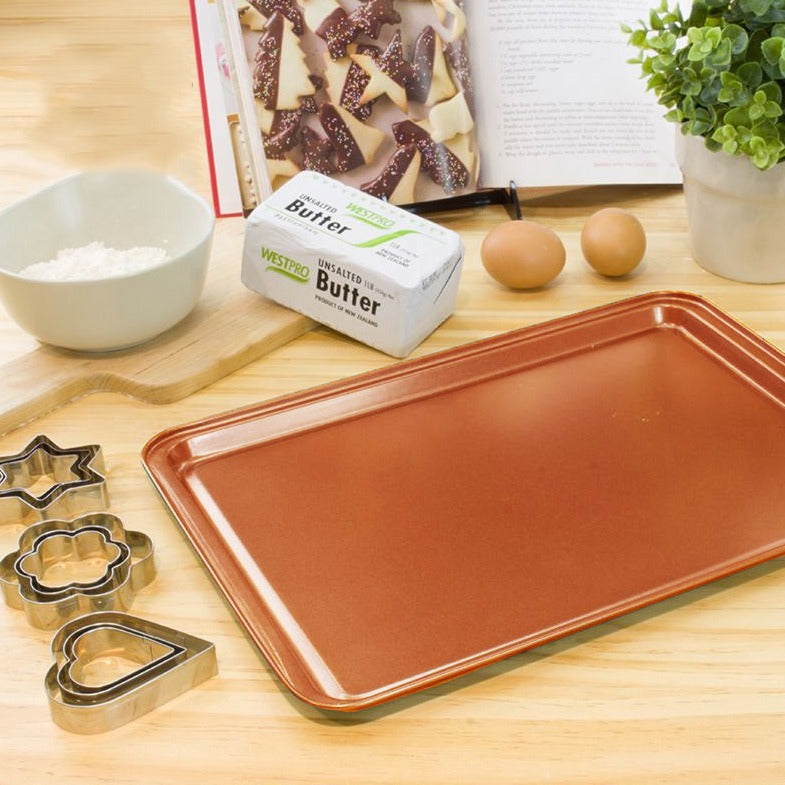 5 Pcs Baking Pans - Organic Eco Friendly Nonstick Coating - Premium Quality - Muffin Pan, Loaf Pan, Square Pan, Cookie Sheet, Round Pan - Bakeware Set
