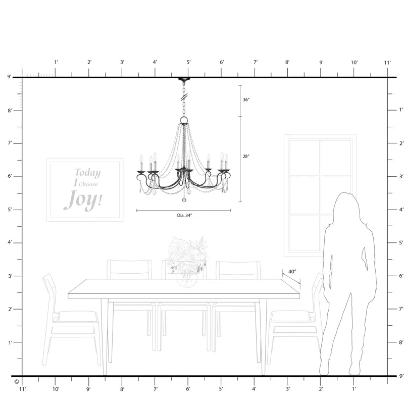 Fabio 8 - Light Dimmable Classic / Traditional Chandelier