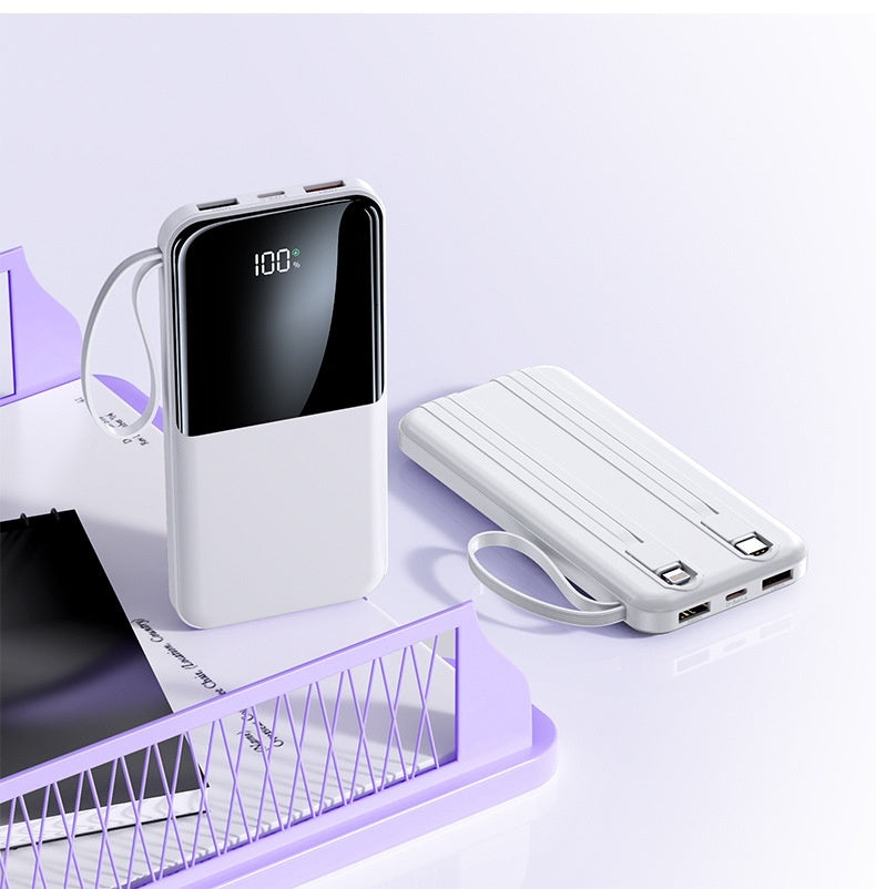 Fast Charge With Cable 20000mAh Large Capacity Ultra-thin Portable Mobile Power Pack