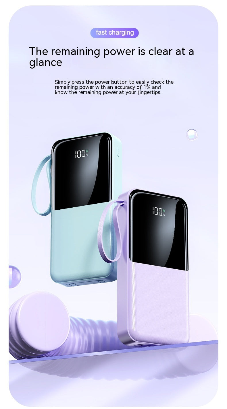 Fast Charge With Cable 20000mAh Large Capacity Ultra-thin Portable Mobile Power Pack