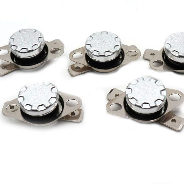 5Pcs 120 Celsius Normally Closed Thermostat Disc 250V 10A Temperature Control Switch for Refrigerator Microwave Oven or Other Household Appliances