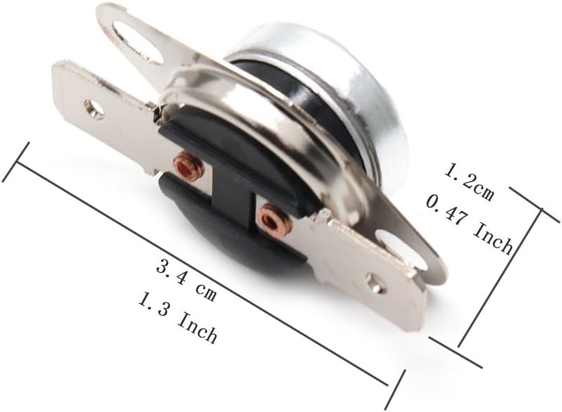 5Pcs 120 Celsius Normally Closed Thermostat Disc 250V 10A Temperature Control Switch for Refrigerator Microwave Oven or Other Household Appliances