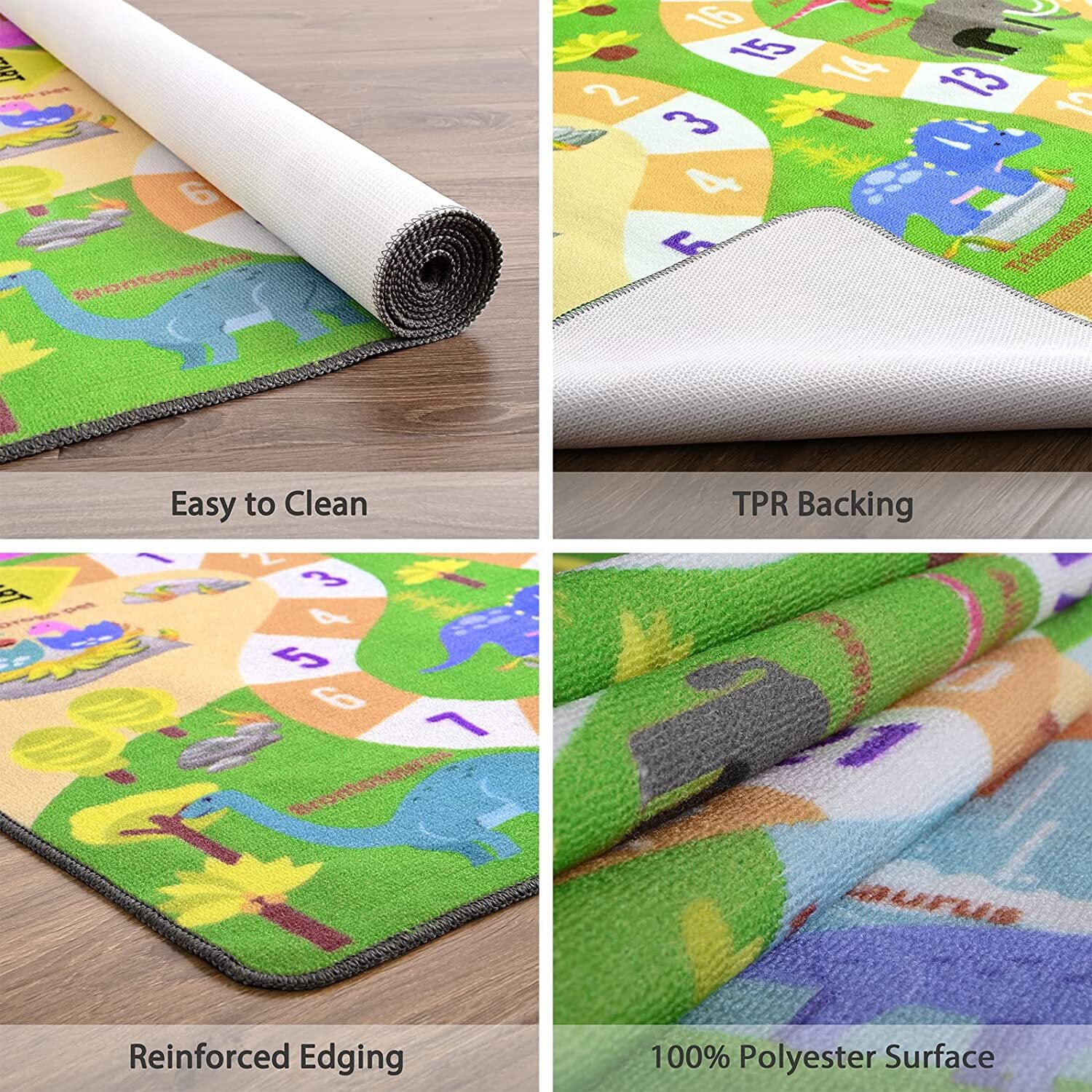 Kids Rugs Animals Zoo Carpet Play Rug for Playroom ABC Educational Mat Alphabet Area Rug, Cute Cartoon Daycare Supplies, Kids Gift for Playroom,Bedroom and Nursery 3'X5'