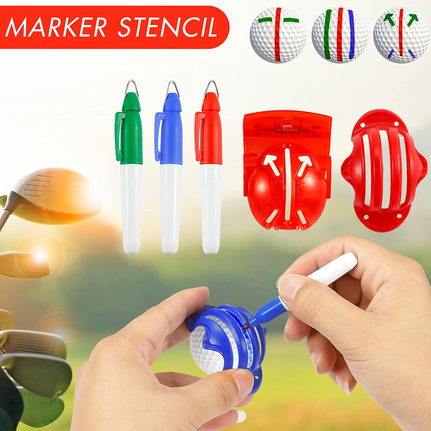 Accessories Set - PRO Retractable Club Brush, Microfiber Waffle Pattern Towel, Divot Repair Tool, Ball Marker - Club Cleaning Kit, Accessories for Men