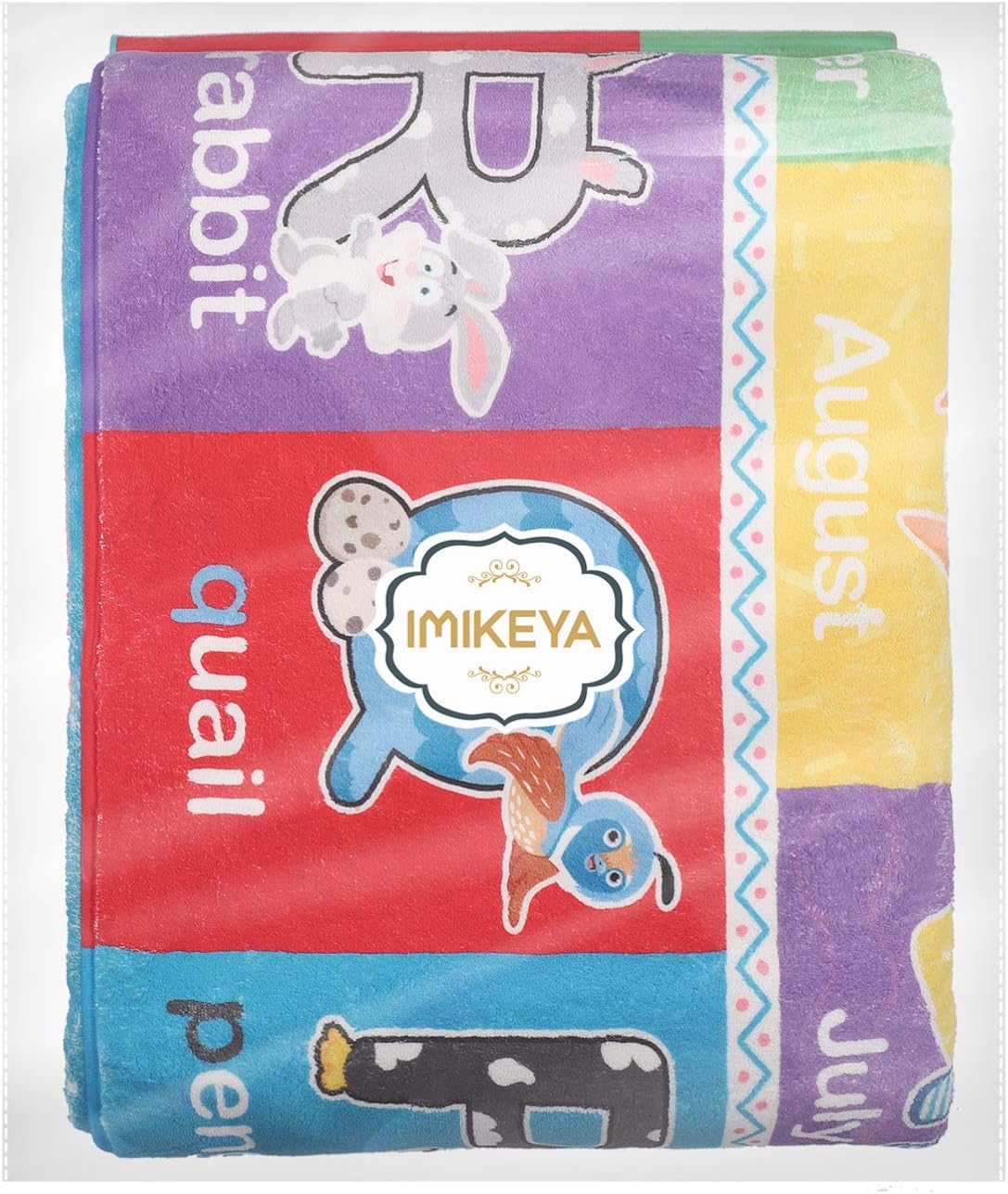Play Rugs Playroom Mat with Colorful Pattern, Playtime Collection ABC Alphabet, Seasons, Months, Fruit and Shapes Playmat Educational Rug for Kids Playroom Bedroom, 55 X 43.3 Inch