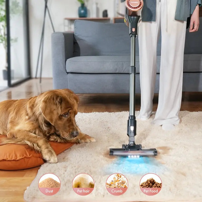 Homeika Cordless Vacuum Cleaner, 28Kpa Powerful Suction, 380W Strong Brushless Motor with 8 in 1 Lightweight Stick Vacuum Cleaner with 50 Min Runtime Detachable Battery for Pet Hair & Carpet