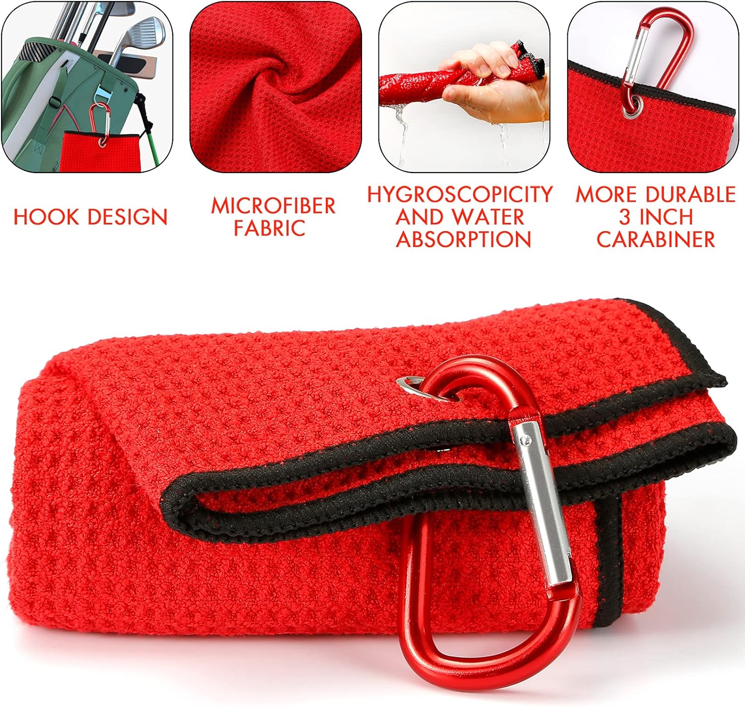 Accessories Set - PRO Retractable Club Brush, Microfiber Waffle Pattern Towel, Divot Repair Tool, Ball Marker - Club Cleaning Kit, Accessories for Men
