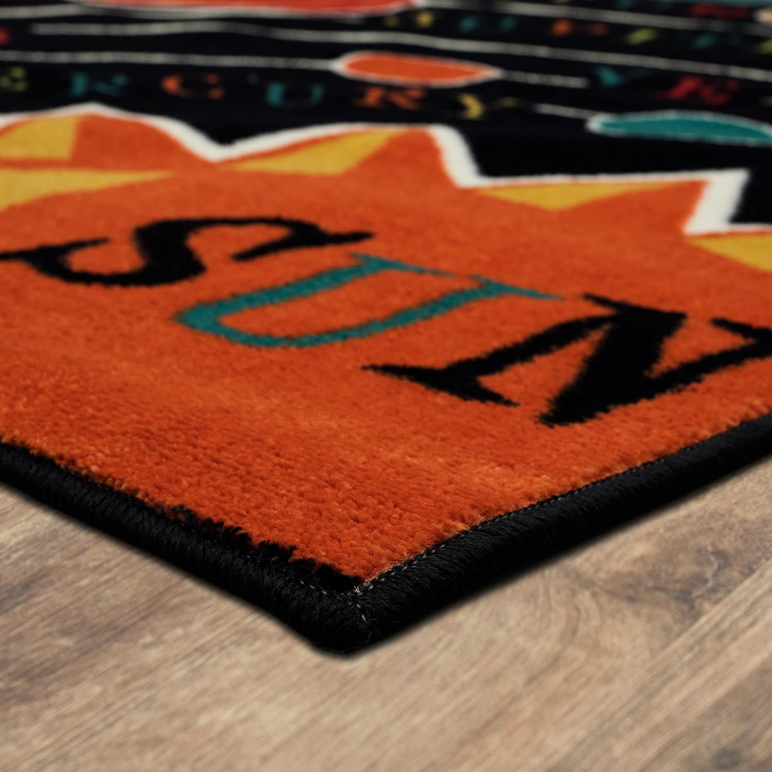 Black Aurora Solar System Indoor Space Area Rug (5'X8')