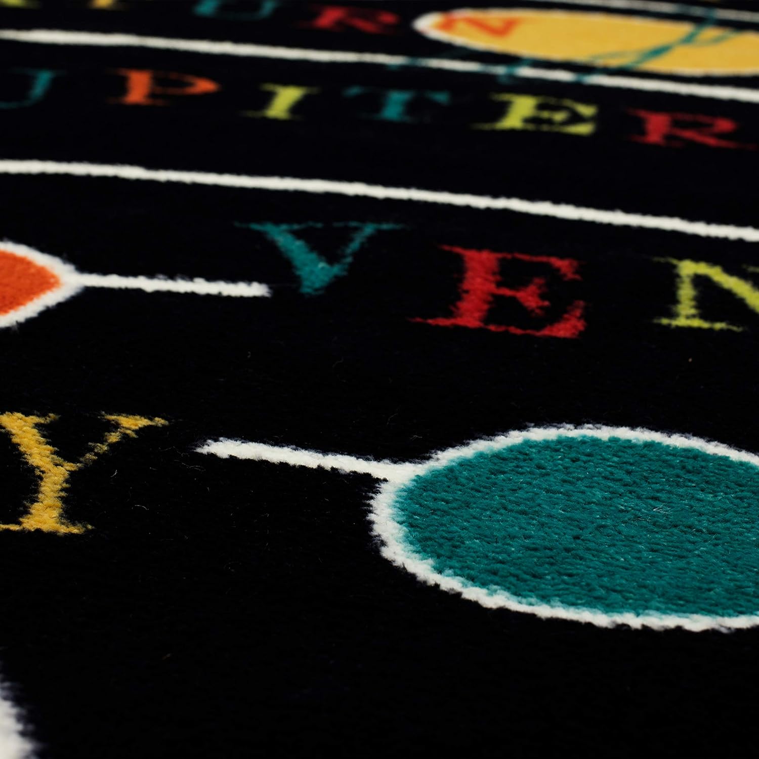 Black Aurora Solar System Indoor Space Area Rug (5'X8')