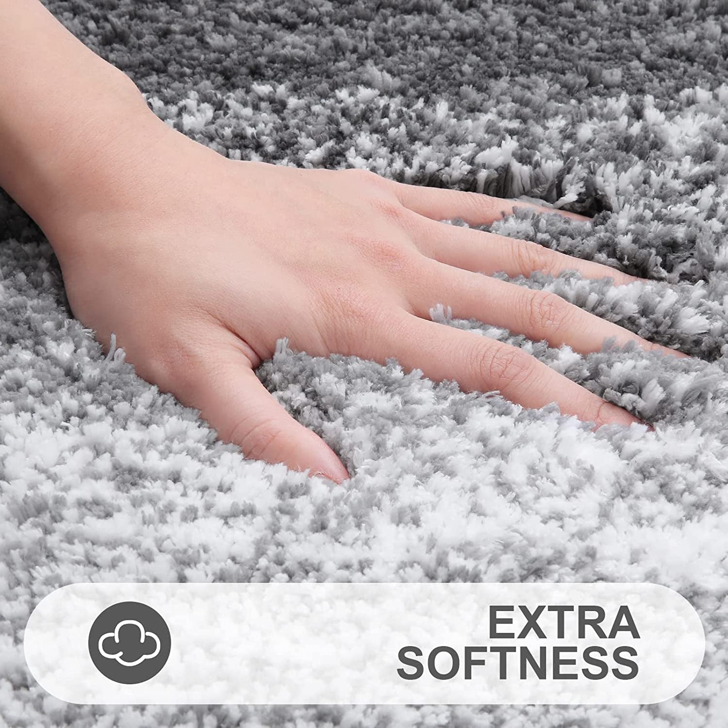 Luxury Bathroom Rug Mat 24X16, Extra Soft and Absorbent Microfiber Bath Rugs, Non-Slip Plush Shaggy Bath Carpet, Machine Wash Dry, Bath Mats for Bathroom Floor, Tub and Shower, Grey