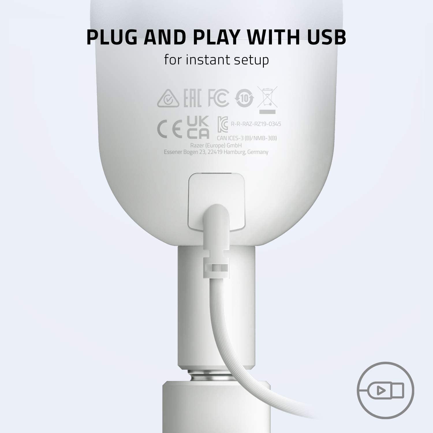 Seiren Mini USB Condenser Microphone: for Streaming and Gaming on PC - Professional Recording Quality - Precise Supercardioid Pickup Pattern - Tilting Stand - Shock Resistant - Mercury White
