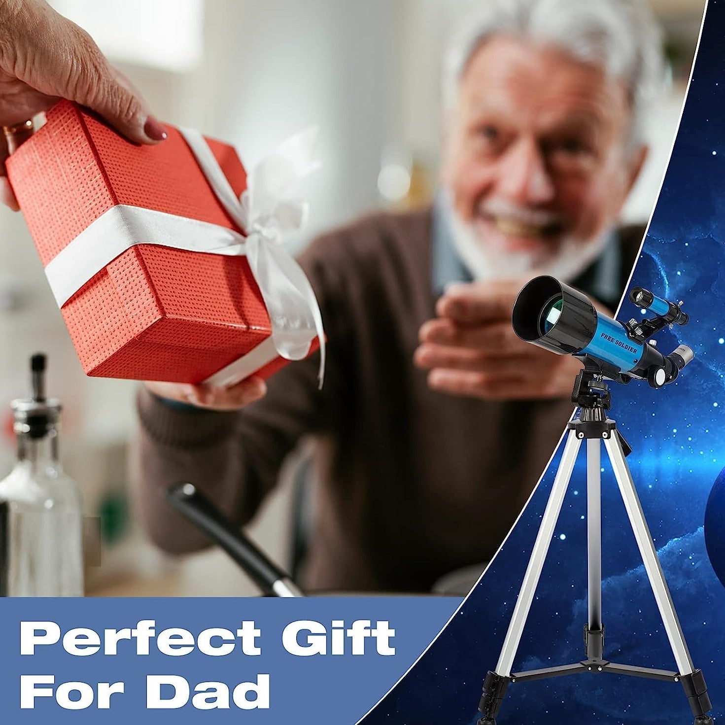Telescope for Adults Astronomy Beginners - 70Mm Aperture and 400Mm Focal Length Professional Refractor Telescope with Remote Great Christmas Astronomy Gift with Gift Package, Blue
