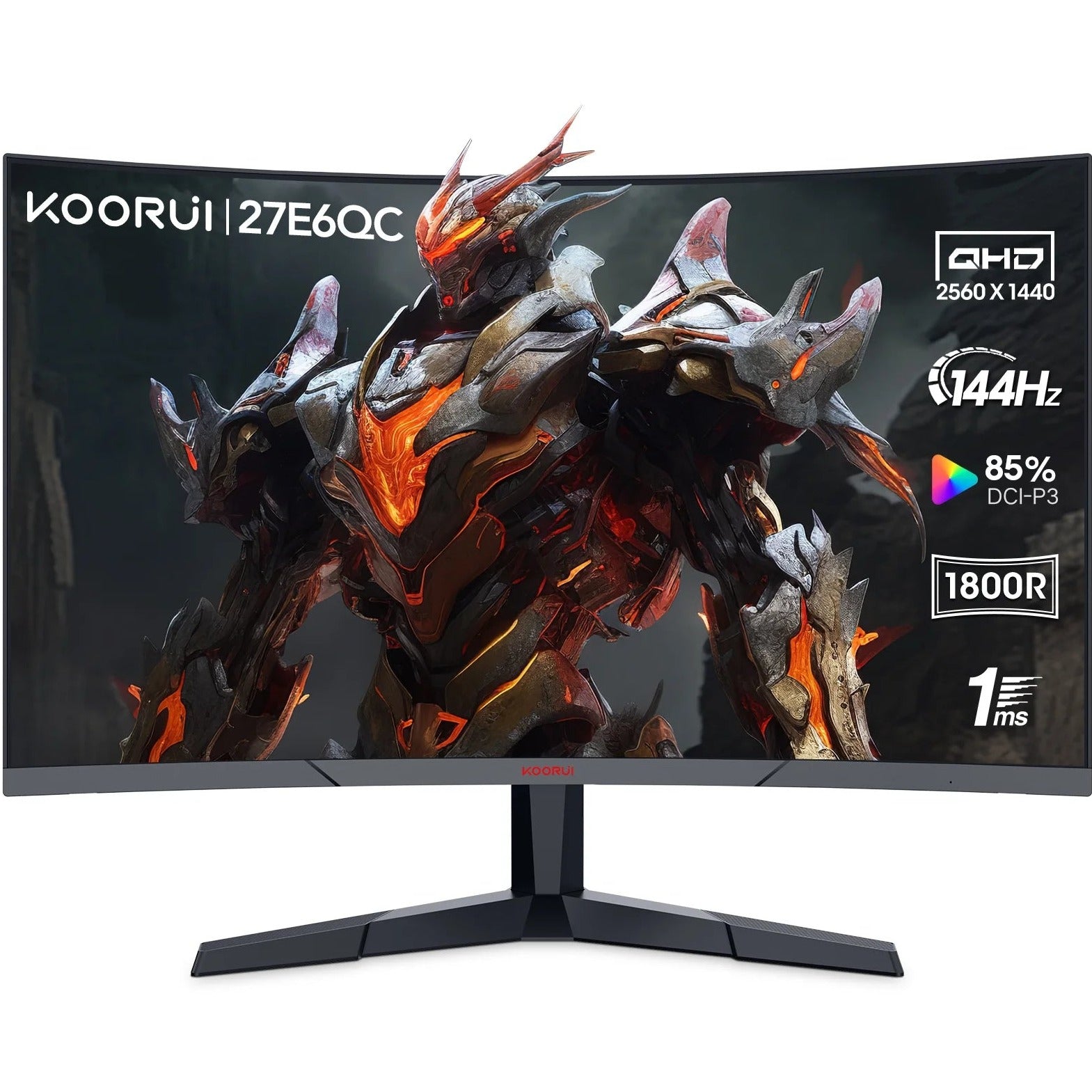 27 Inch 2K QHD 144Hz 1Ms Curved Gaming Monitor,Adpitive-Sync Technology,100% Srgb Computer Monitor,Hdmi/Displayport,Black,27E6Qc