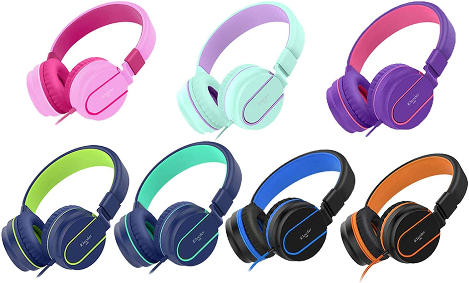 I36 Kids Headphones Children Girls Boys Teens Foldable Adjustable on Ear Headphones 3.5Mm Jack Compatible Cellphones Computer Kindle MP3/4 School Tablet Purple/Red