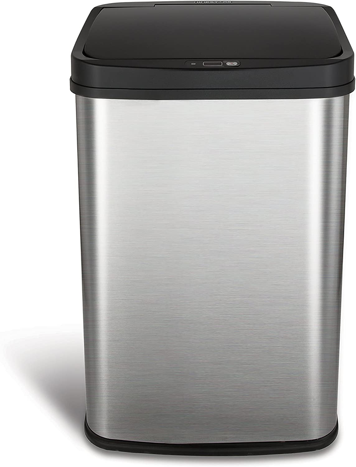 DZT-50-28 Automatic Touchless Motion Sensor Rectangular Trash Can, 13 Gal, Black Trim