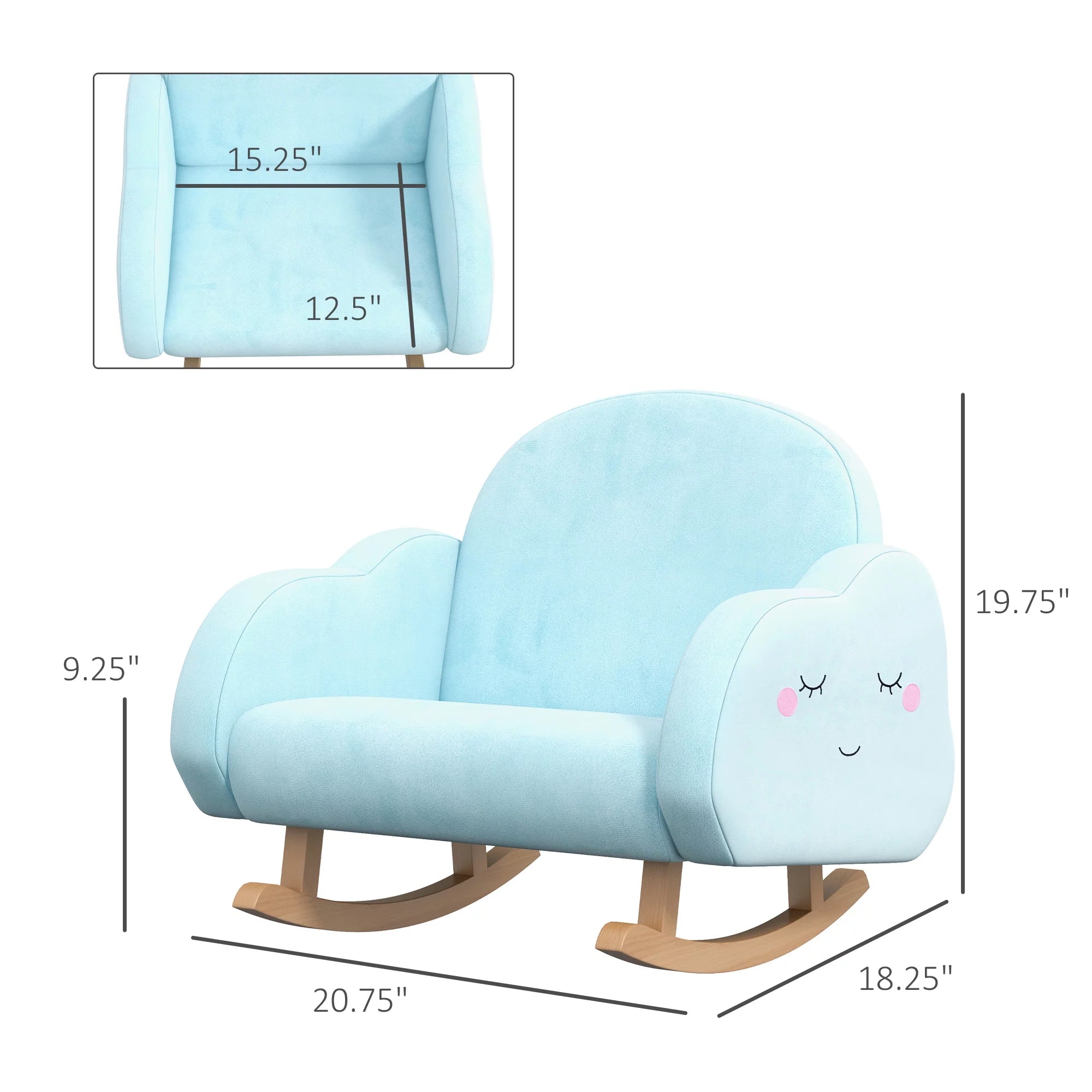 Rocker Armchair for Nursery Playroom Preschool for 1.5-5 Years, Blue