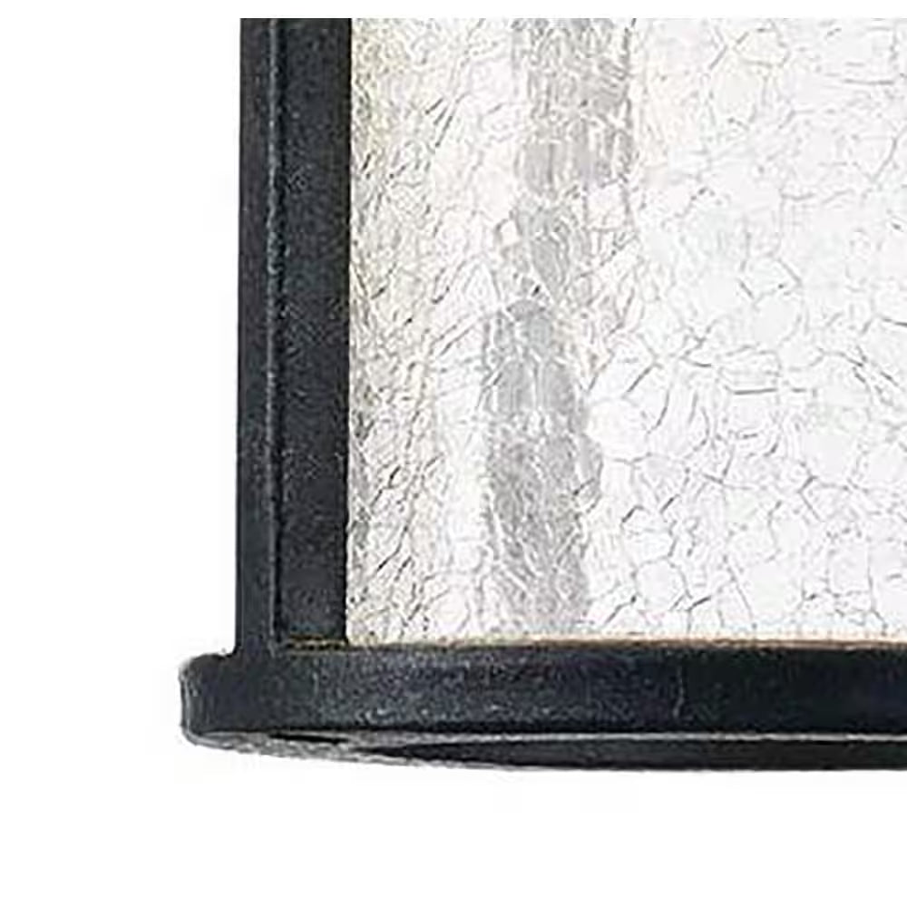 Westbury 8.5 In. Aged Iron Small LED Outdoor Wall Light Fixture with Clear Crackled Glass