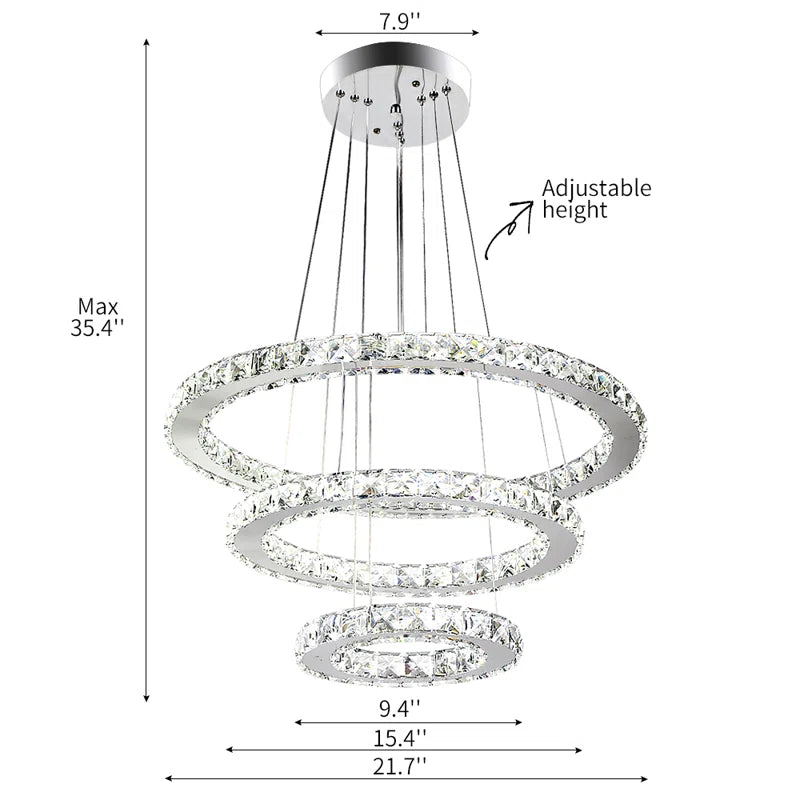 Cheyenne 3 - Light Dimmable LED Tiered Chandelier
