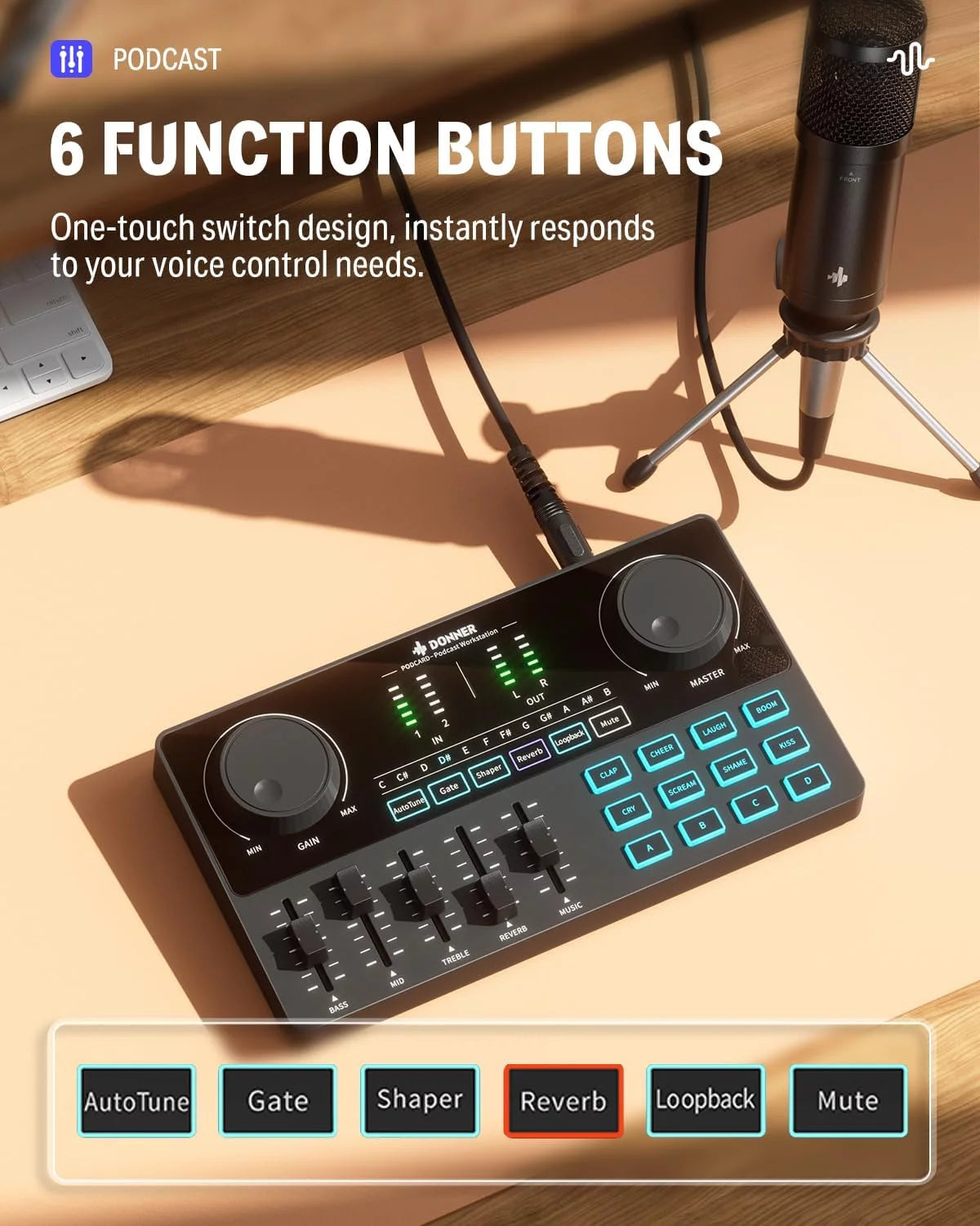 Podcast Equipment Bundle Kit with 6.35Mm Microphone, Multifunction Podcast Mixer with Audio Interface for Live Streaming, Music Recording, Fits Most PC, Smartphones, Tablets
