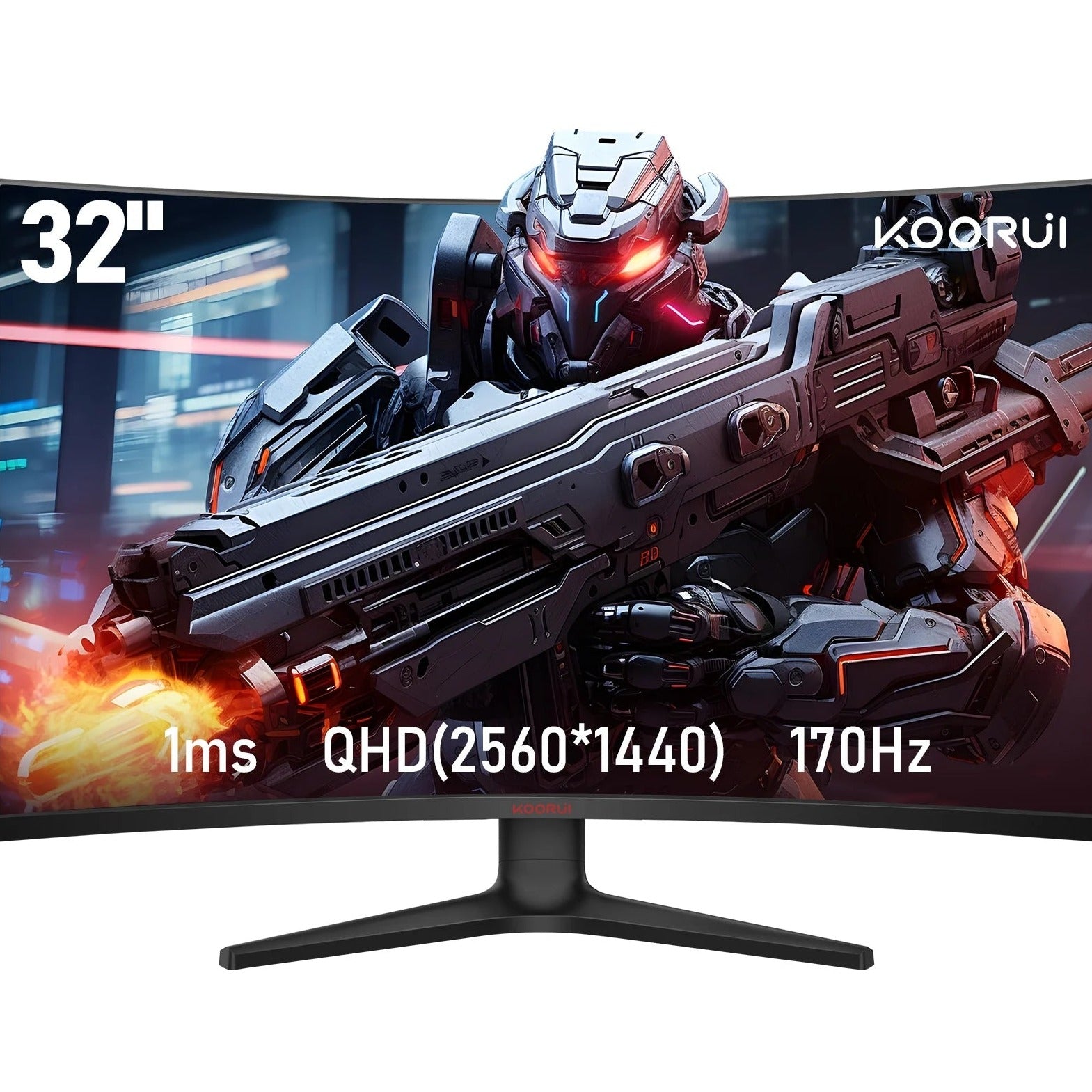 32 Inch Gaming Monitor, 170Hz 1Ms 2K 1440P PC Desktop Computer Monitors for Gaming,90Dci-P3,Adaptive Sync,Dp&Hdmi Ports,