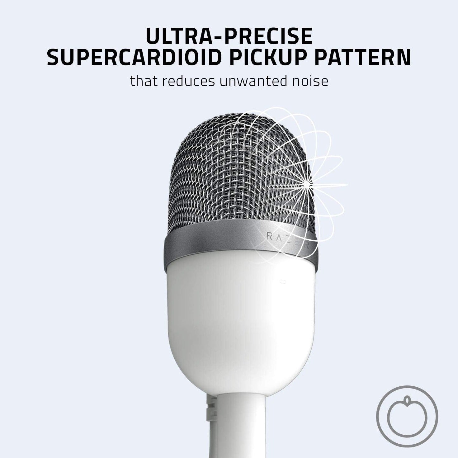 Seiren Mini USB Condenser Microphone: for Streaming and Gaming on PC - Professional Recording Quality - Precise Supercardioid Pickup Pattern - Tilting Stand - Shock Resistant - Mercury White