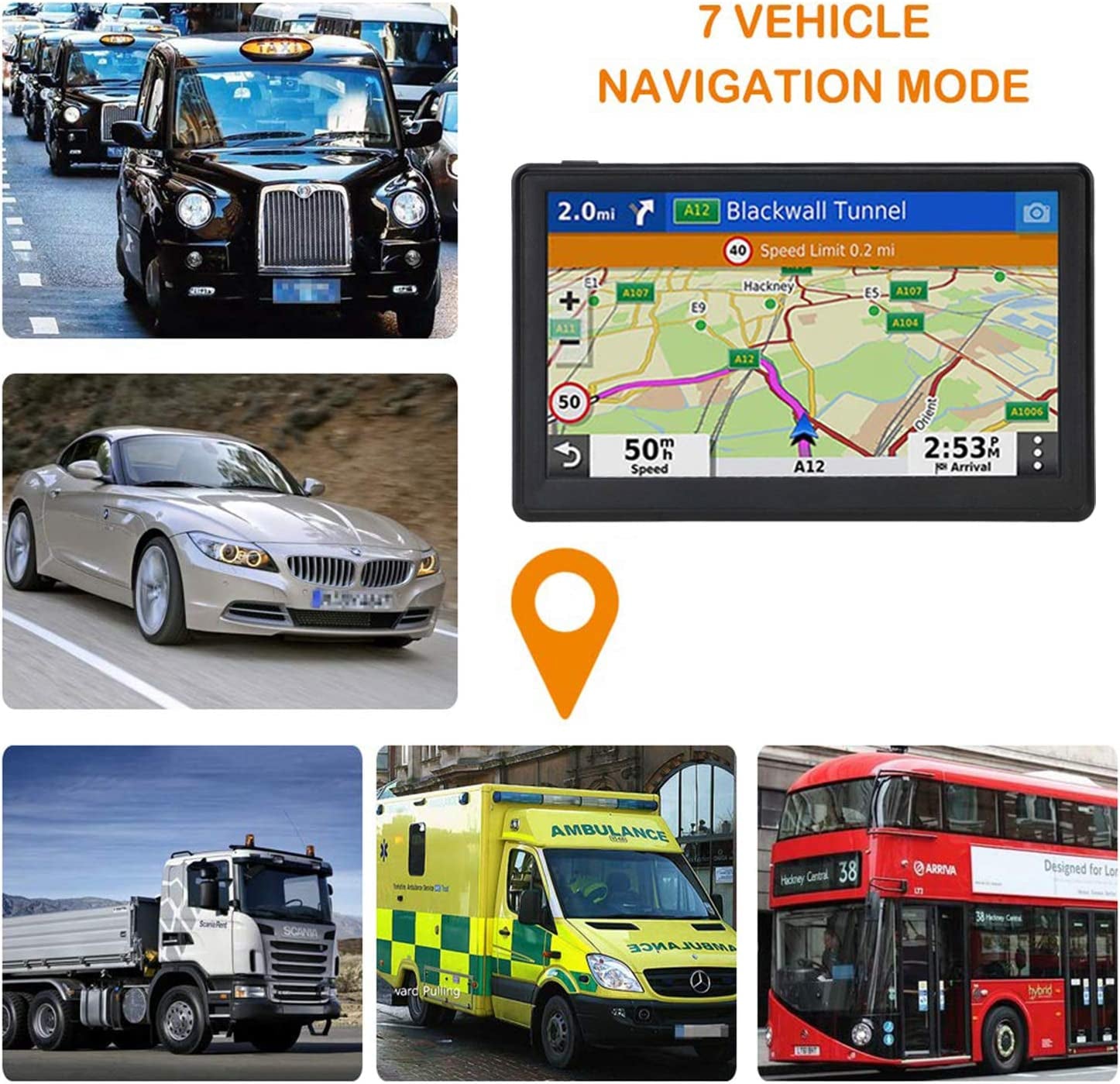 N700 GPS Navigation for Car Truck RV, GPS Navigator with 7 Inch, 2024 Maps (Free Lifetime Updates), Truck GPS Commercial Drivers, Semi Trucker GPS Navigation System, Custom Truck Routing