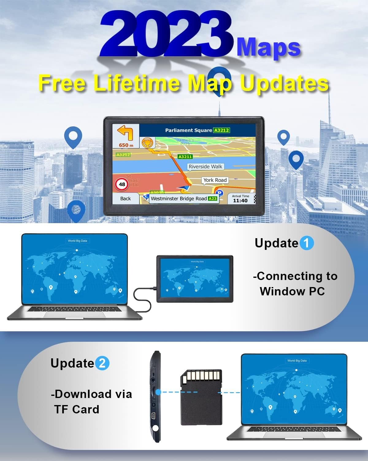 N700 GPS Navigation for Car Truck RV, GPS Navigator with 7 Inch, 2024 Maps (Free Lifetime Updates), Truck GPS Commercial Drivers, Semi Trucker GPS Navigation System, Custom Truck Routing