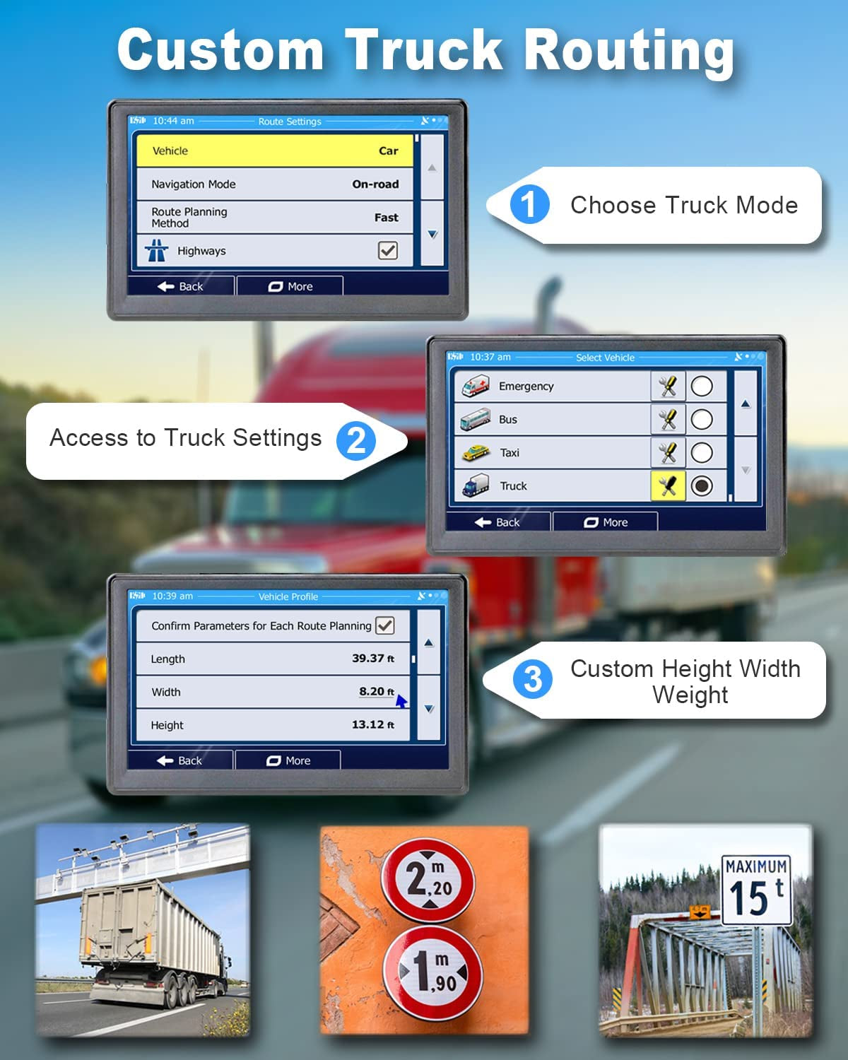 N700 GPS Navigation for Car Truck RV, GPS Navigator with 7 Inch, 2024 Maps (Free Lifetime Updates), Truck GPS Commercial Drivers, Semi Trucker GPS Navigation System, Custom Truck Routing