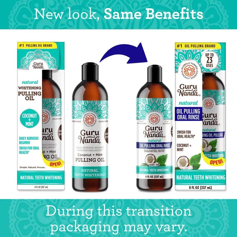 Gurunanda Cocomint Pulling Oil with 7 Essential Oils & Vitamins D, E & K2 - 1 Pack